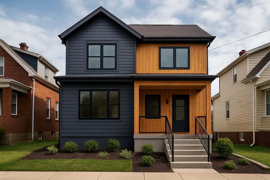 Modern renovated home exterior in Pittsburgh